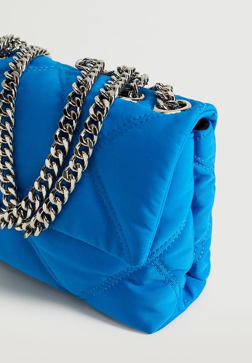 MANGO - Quilted chain bag - blue