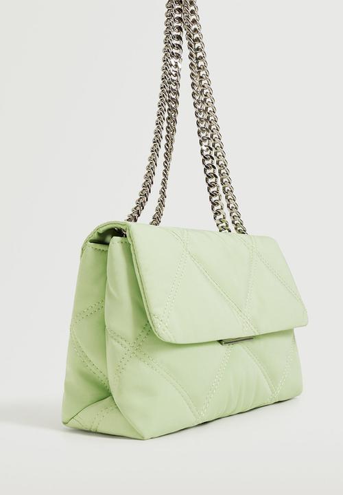 MANGO - Quilted chain bag - lime