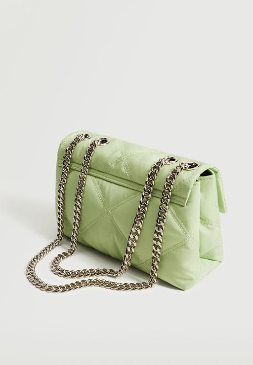 MANGO - Quilted chain bag - lime