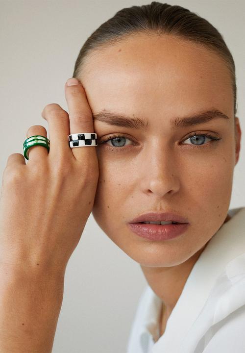 MANGO - Combination rings set - green