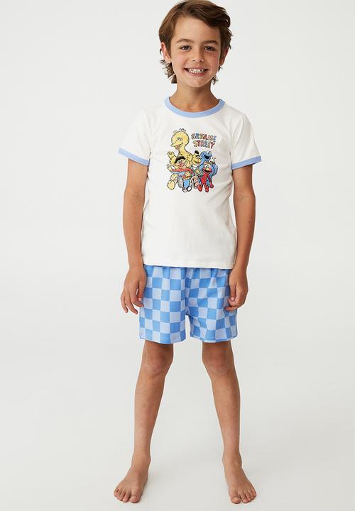 Cotton On - Felix short sleeve pyjama set license - lcn ses sesame street crew vanilla