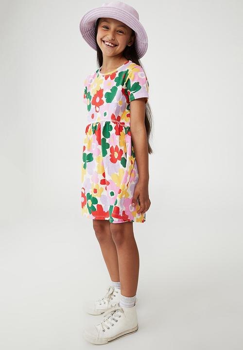 Cotton On - Freya short sleeve dress - dark vanilla/santorini floral