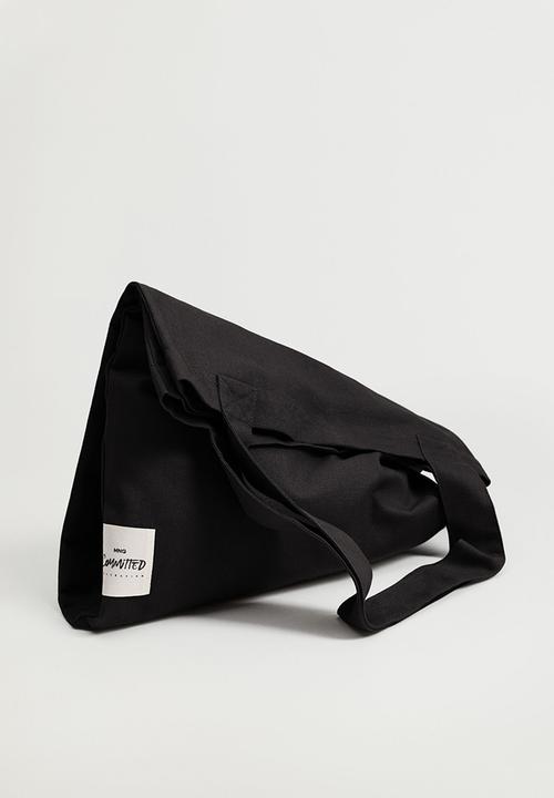 MANGO - Cotton shopper bag - black