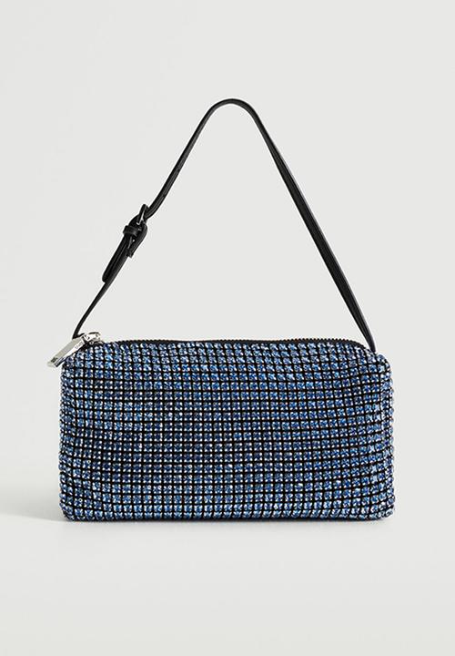 MANGO - Rhinestone crystal purse - blue