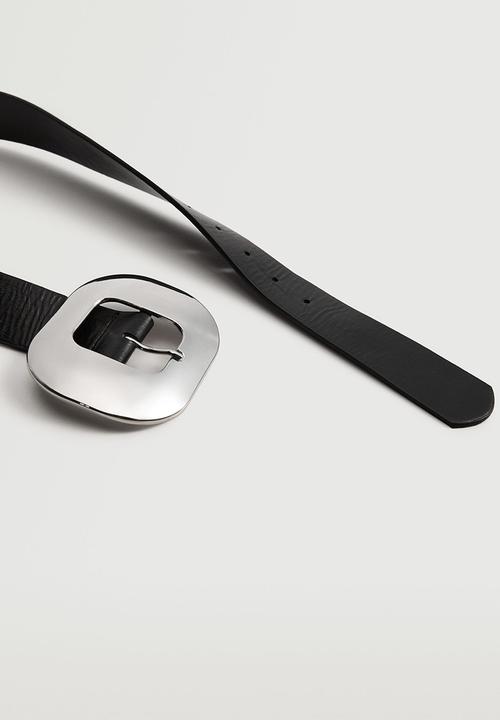 MANGO - Metal buckle belt - black