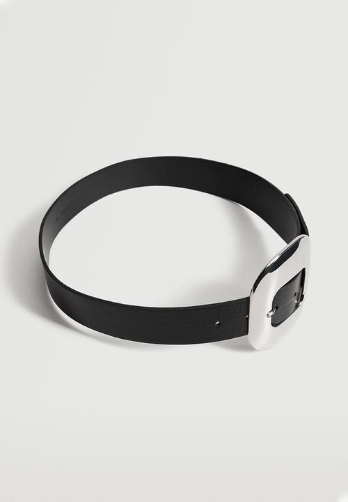 MANGO - Metal buckle belt - black