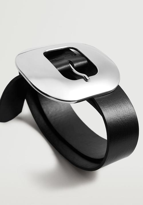 MANGO - Metal buckle belt - black