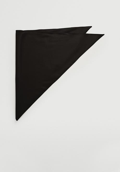 MANGO - Faux leather scarf -  black