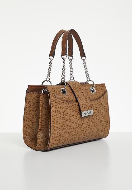 GUESS - Clanton satchel - cocoa