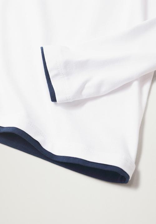 MANGO - Pijama pack well - white & navy 