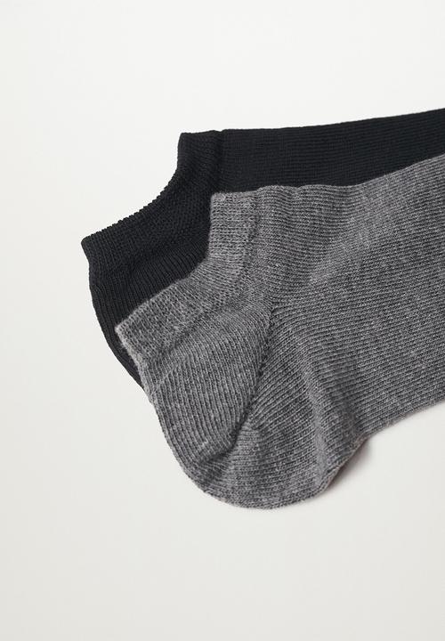 MANGO - Sock - tobi - grey & black 