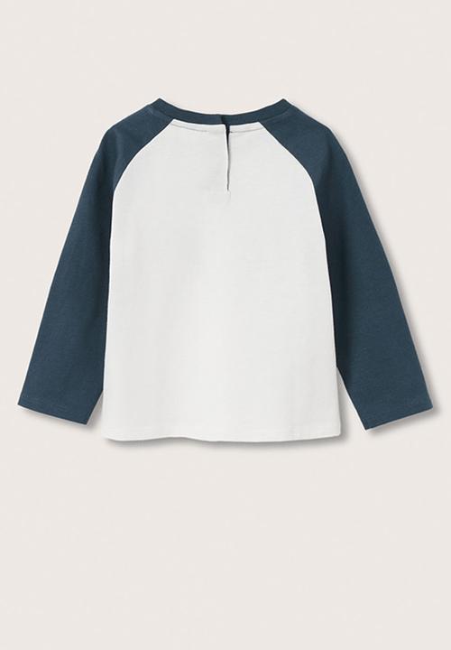 MANGO - T-shirt cascos - white & navy 