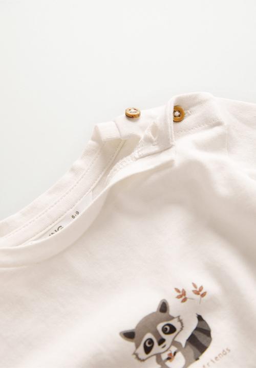 MANGO - T-shirt forest - off white 