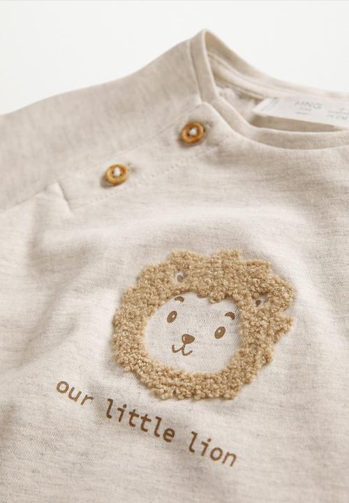 MANGO - T-shirt leo - beige