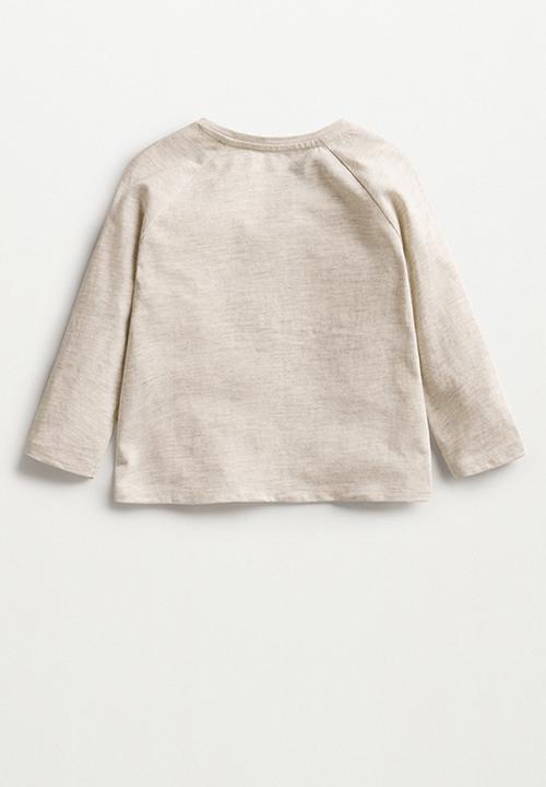 MANGO - T-shirt leo - beige