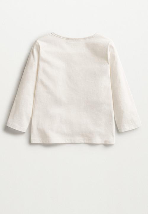 MANGO - T-shirt happy - off white 