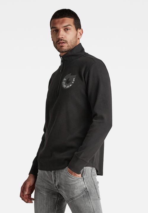 G-STAR - Jirgi half zip long sleeve - dark black