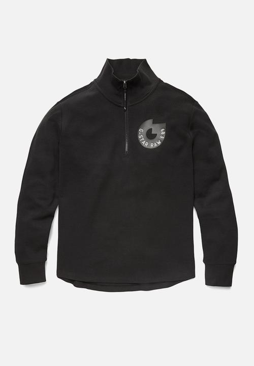 G-STAR - Jirgi half zip long sleeve - dark black