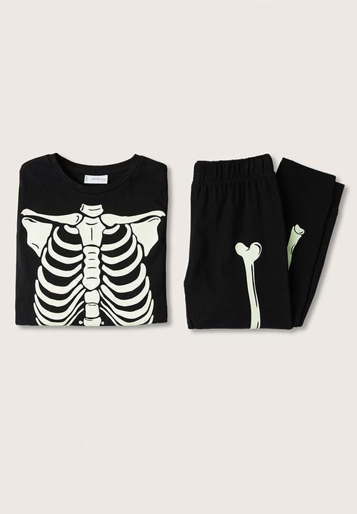 MANGO - Pijama set bones - black 