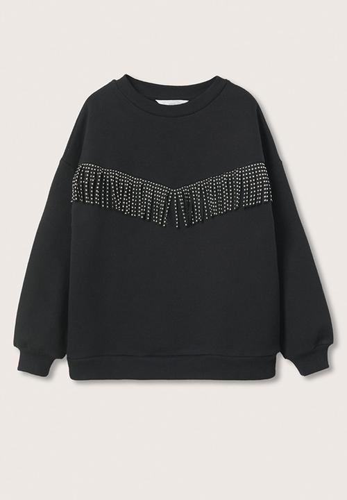 MANGO - Sweatshirt fringe - black