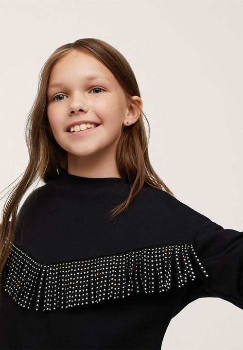 MANGO - Sweatshirt fringe - black