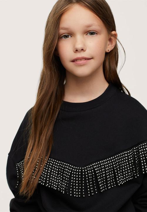 MANGO - Sweatshirt fringe - black