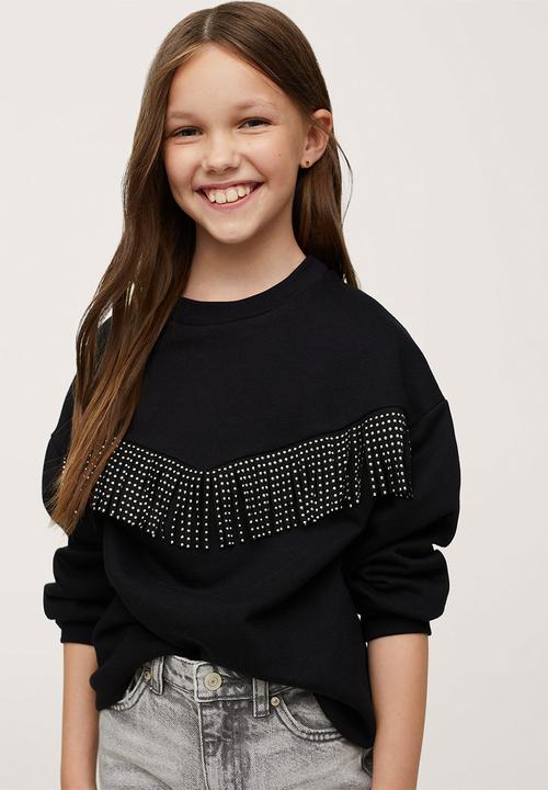 MANGO - Sweatshirt fringe - black
