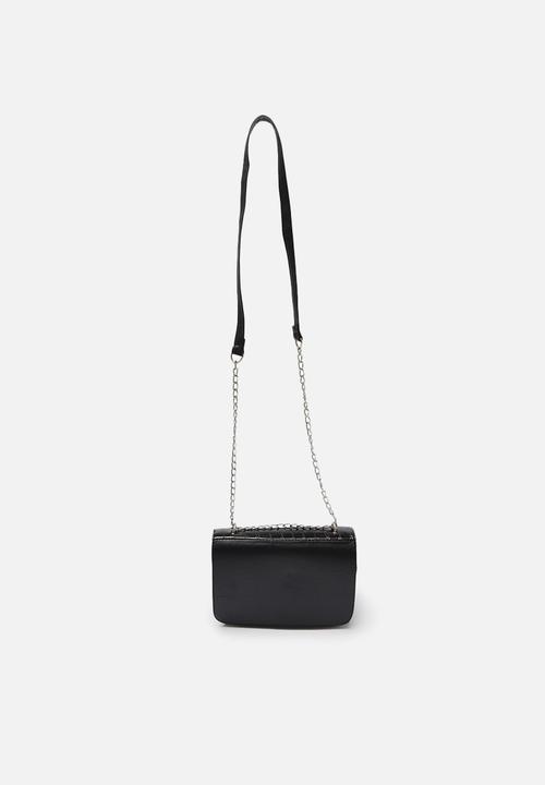 Trendyol - Faux croc detail crossbody bag - black