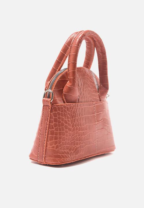 Trendyol - Faux croc top handle bag - pink