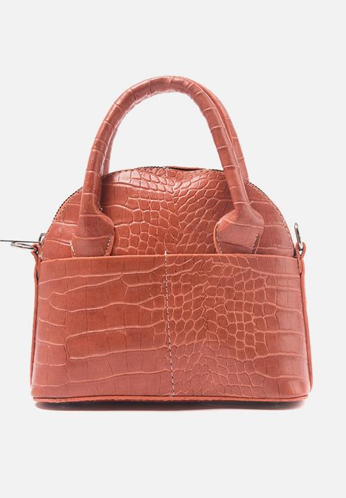Trendyol - Faux croc top handle bag - pink