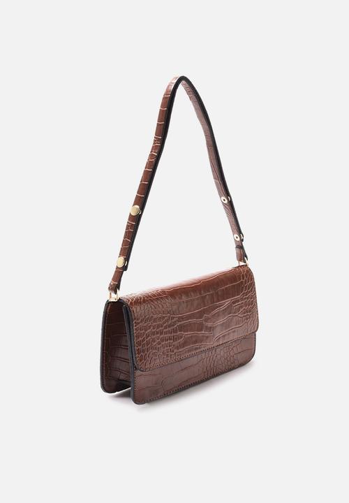 Trendyol - Faux croc underarm bag - tobacco