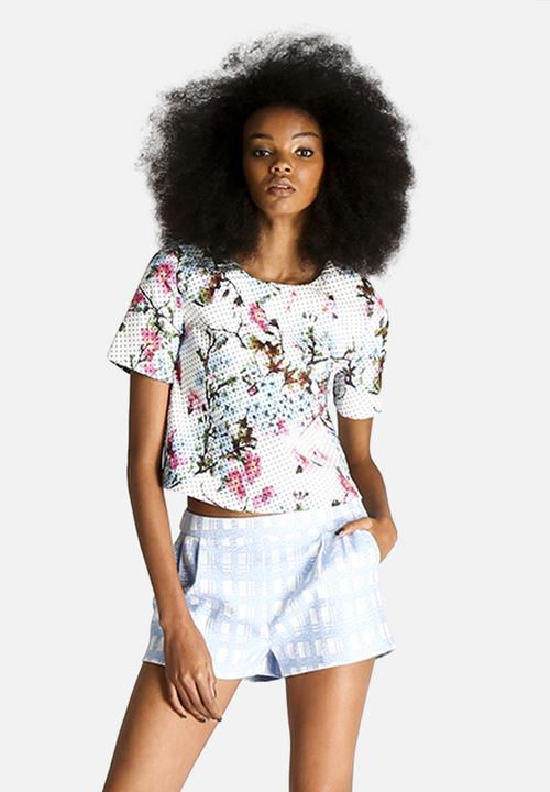 Dahlia - Spot and Flower Boxy Top