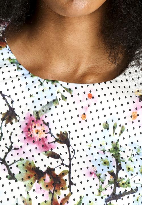 Dahlia - Spot and Flower Boxy Top