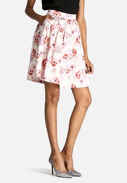 Dahlia - Floral Skirt with Zip Back Detail