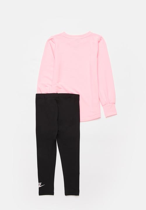 Nike - Nkg sportswear fleece legging set - black & pink