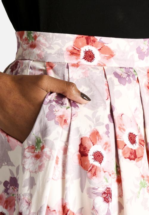 Dahlia - Floral Skirt with Zip Back Detail