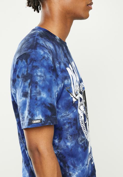 Crooks & Castle - Death row/crooks angels tie dye tee - mid-blue