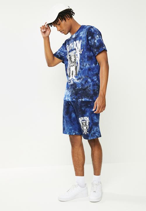 Crooks & Castle - Death row/crooks angels tie dye tee - mid-blue