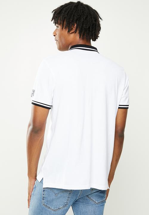 Crooks & Castle - Knit short sleeve polo - white