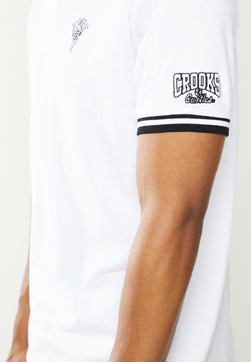 Crooks & Castle - Knit short sleeve polo - white