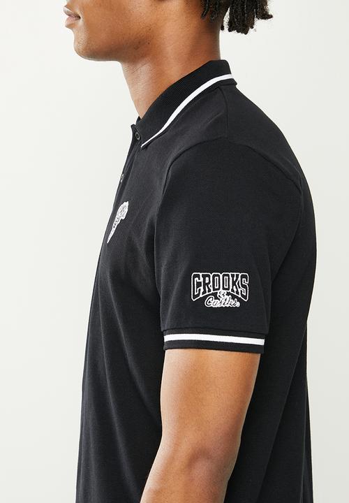 Crooks & Castle - Knit short sleeve polo - black