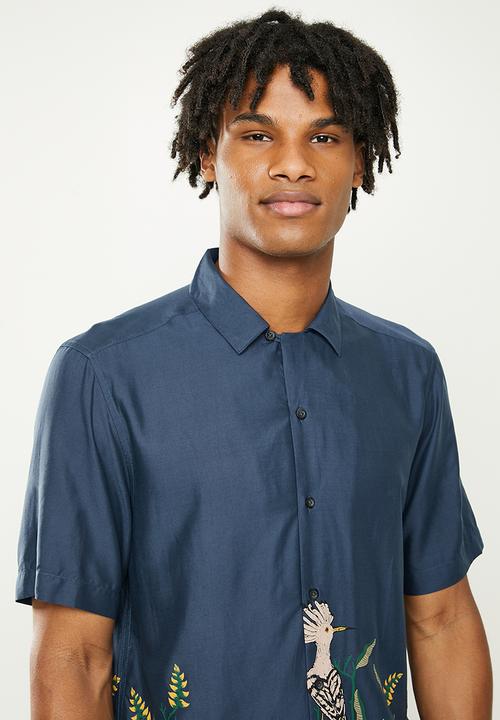 Only & Sons - Onsarthur placement aop shirt dress - black