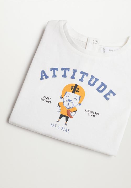 MANGO - T-shirt attitude - white