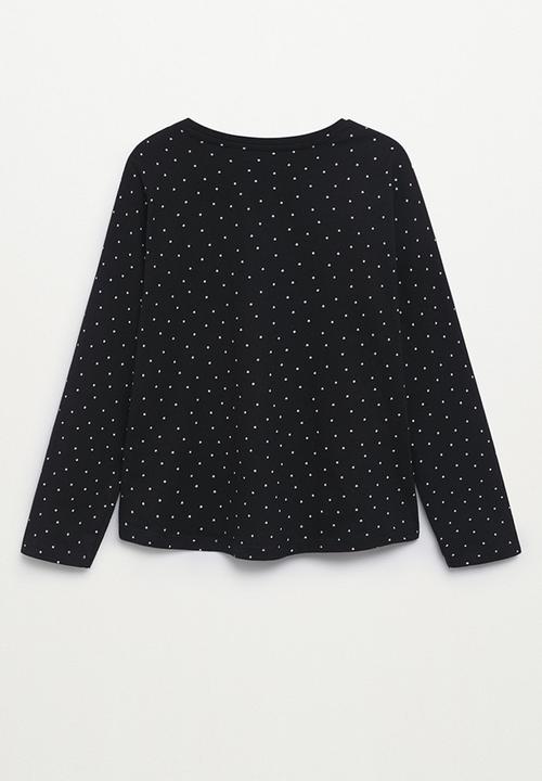 MANGO - T-shirt basicap - black
