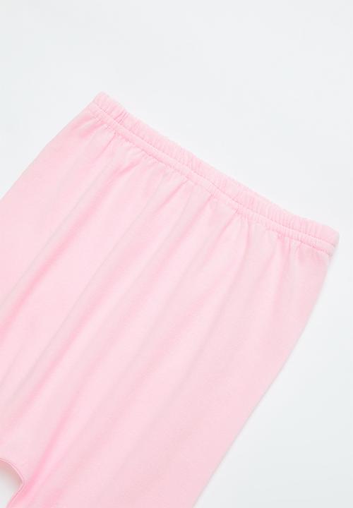 Pop Candy - 3 pack footed leggings - light pink / medium pink / aqua