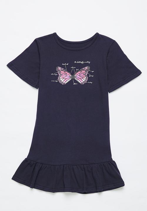 Pop Candy - 2 Pack drop waist dress - lilac & navy