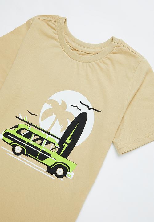 Superbalist Kids - Boys tee & shorts set - stone & fatigue
