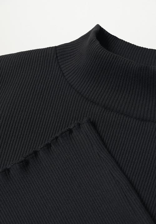MANGO - T-shirt turborib - black