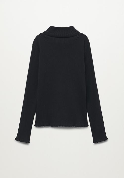 MANGO - T-shirt turborib - black