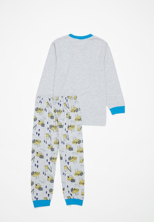 Pop Candy - Boys aop pj set - grey melange